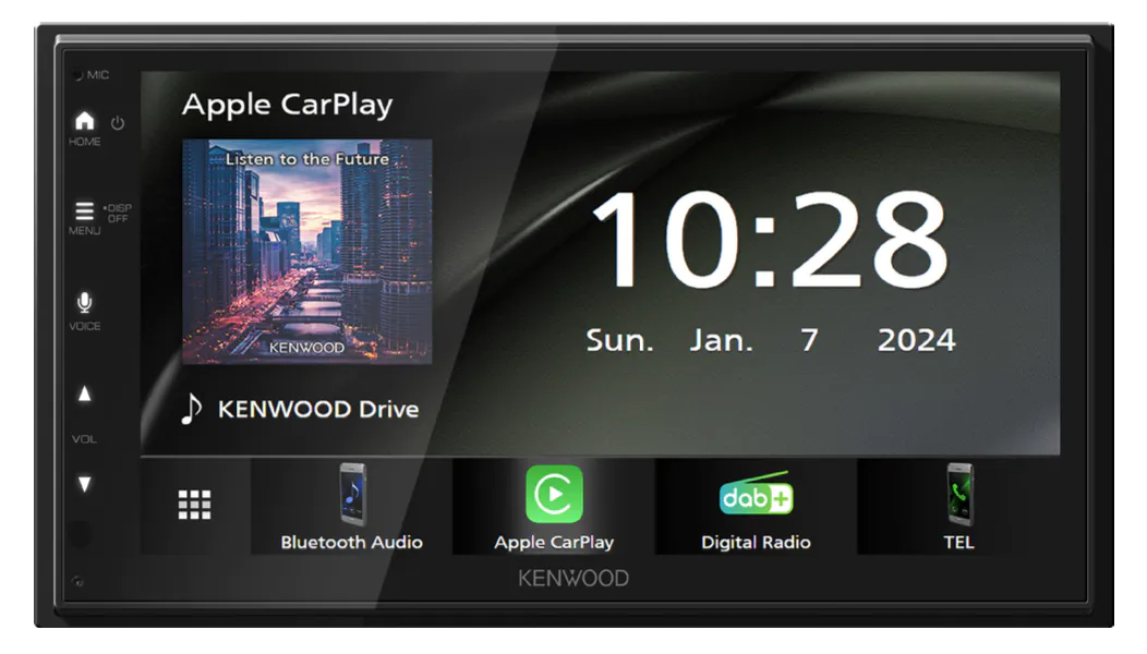 Kenwood DMX5023DABS 6.8" Double DIN Short body Navigation with Apple CarPlay Android Auto