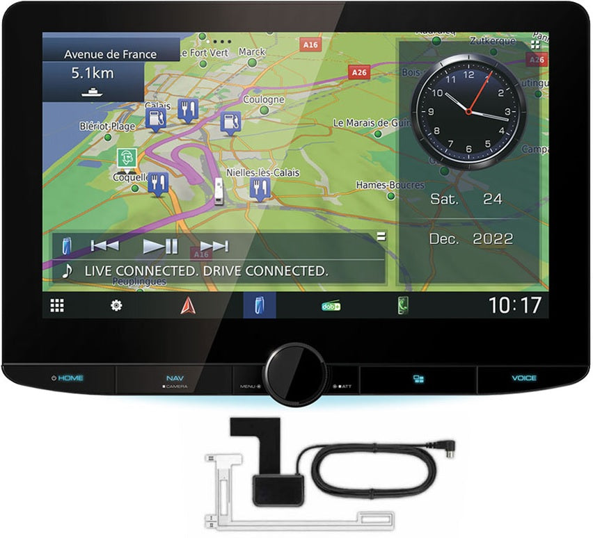 Kenwood DNR-992RVS Digital Media Receiver with 10.1" HD Display, Apple CarPlay, Android Auto & DAB+DAB Aerial
