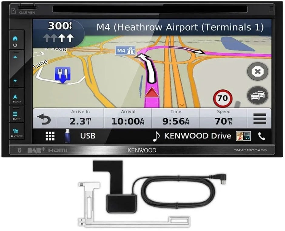 Kenwood DNX5190DABS 6.8" Touchscreen CarPlay, Android Auto with built-in Navigation + DAB Aerial