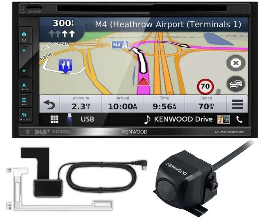 Kenwood DNX5190DABS 6.8" Touchscreen CarPlay, Android Auto with built-in Navigation + Reverse Camera