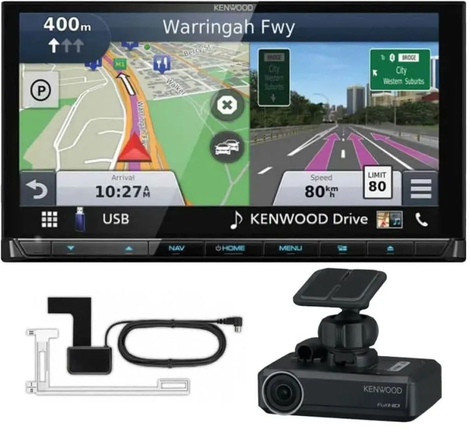 Kenwood DNX9190DABS 6.8" Touchscreen CarPlay, Android Auto with built-in Navigation Dashcam