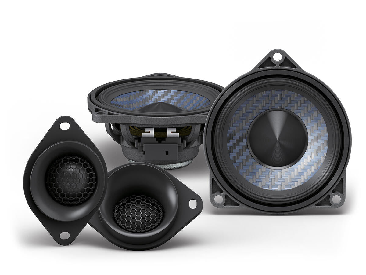 Alpine DP2-40C-B 4-inch 2-Way 100W Component Car Door Speakers for BMW, Plug & Play