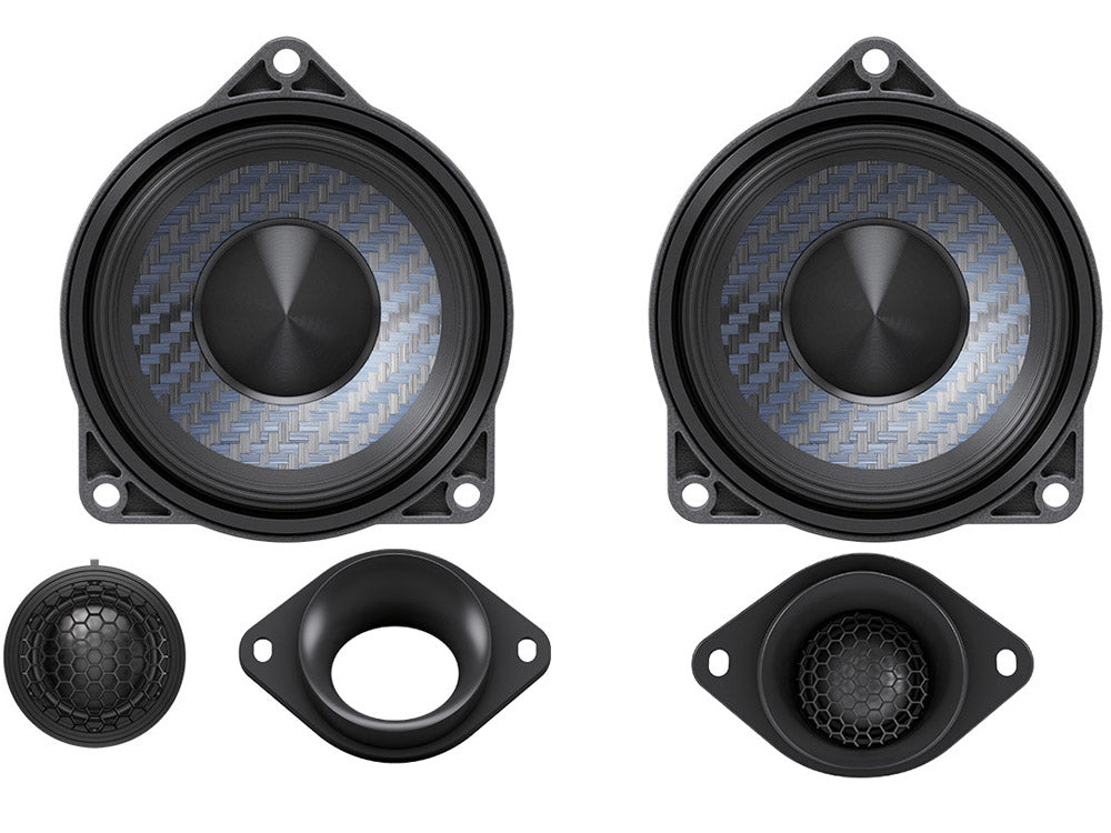 Alpine DP2-40C-B 4-inch 2-Way 100W Component Car Door Speakers for BMW, Plug & Play