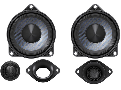 Alpine DP2-40C-B 4-inch 2-Way 100W Component Car Door Speakers for BMW, Plug & Play