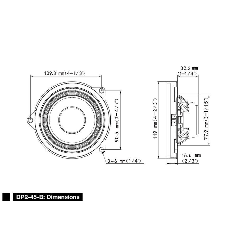 Alpine DP2-45-B 4.5-inch 2-Way 100W  Car Door Component Speakers for BMW, Plug & Play