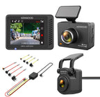 Kenwood DRV-A610W + KCA-R210 Dash Cams 4K Ultra HD and 2K Rear Camera + hardwire kit Wi-Fi 64GB Card