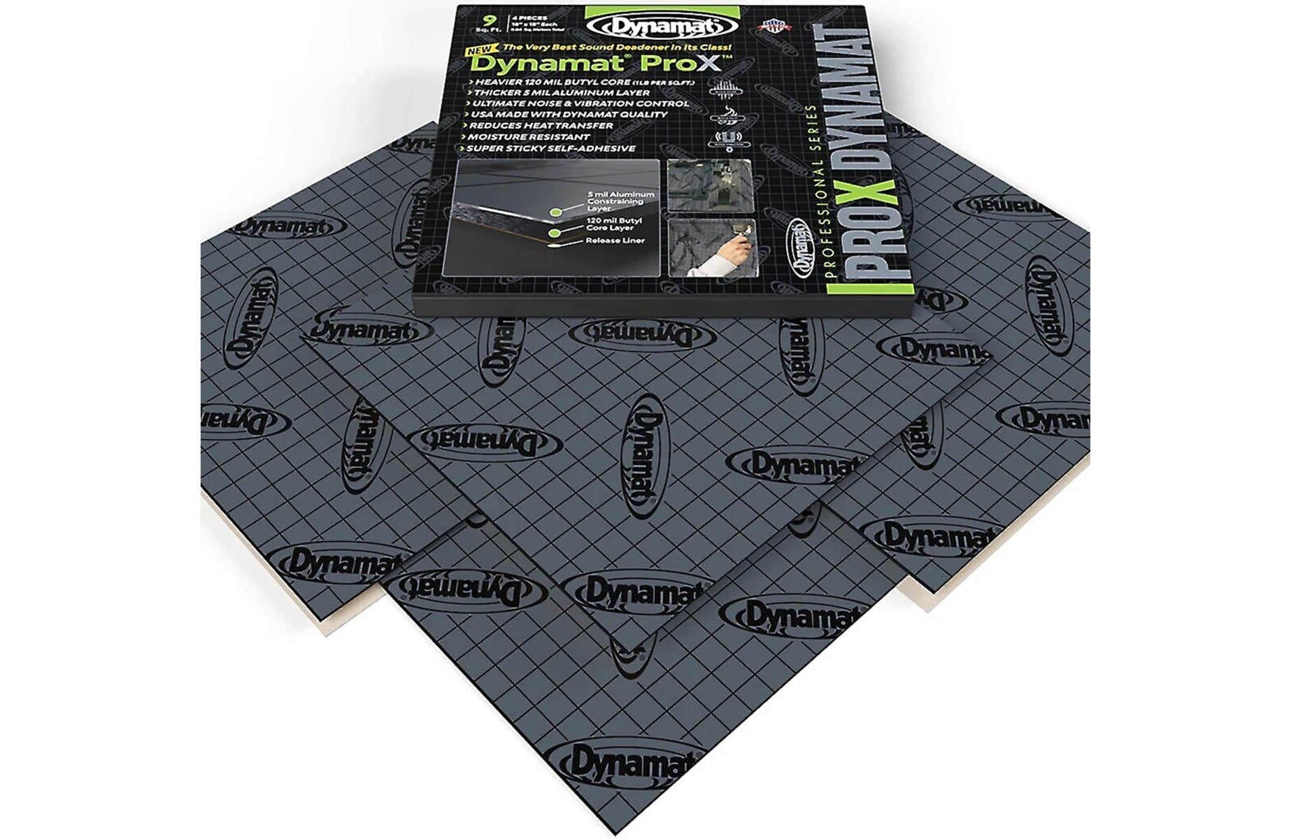 Dynamat Pro X 10509 9 square feet of sound damping material — four 18" x 18" pieces