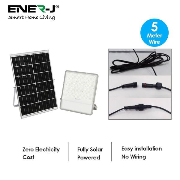 ENER-J E192 200W LED Floodlights with Solar Panel IP65 & Remote Control