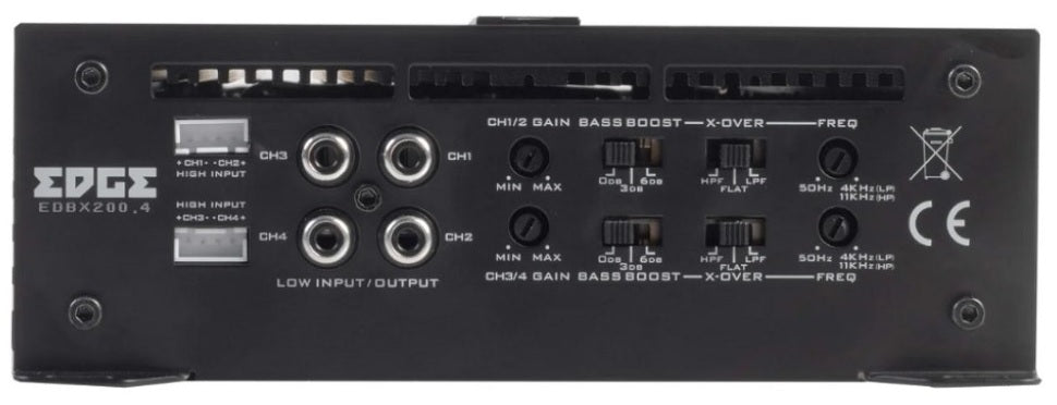Edge EDBX200.4-E1 1600 Watt 4 Channel Class A/B Full Range Speaker Subwoofer Amplifier