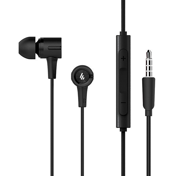 EDIFIER P205 Heavy Bass Wired Earbuds with Remote and Mic - Black