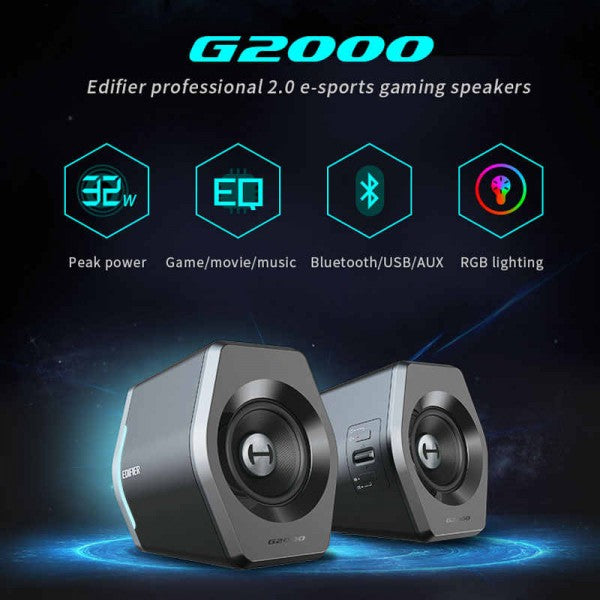 Edifier G2000 HECATE Gaming Bluetooth Speaker with RGB Lights White