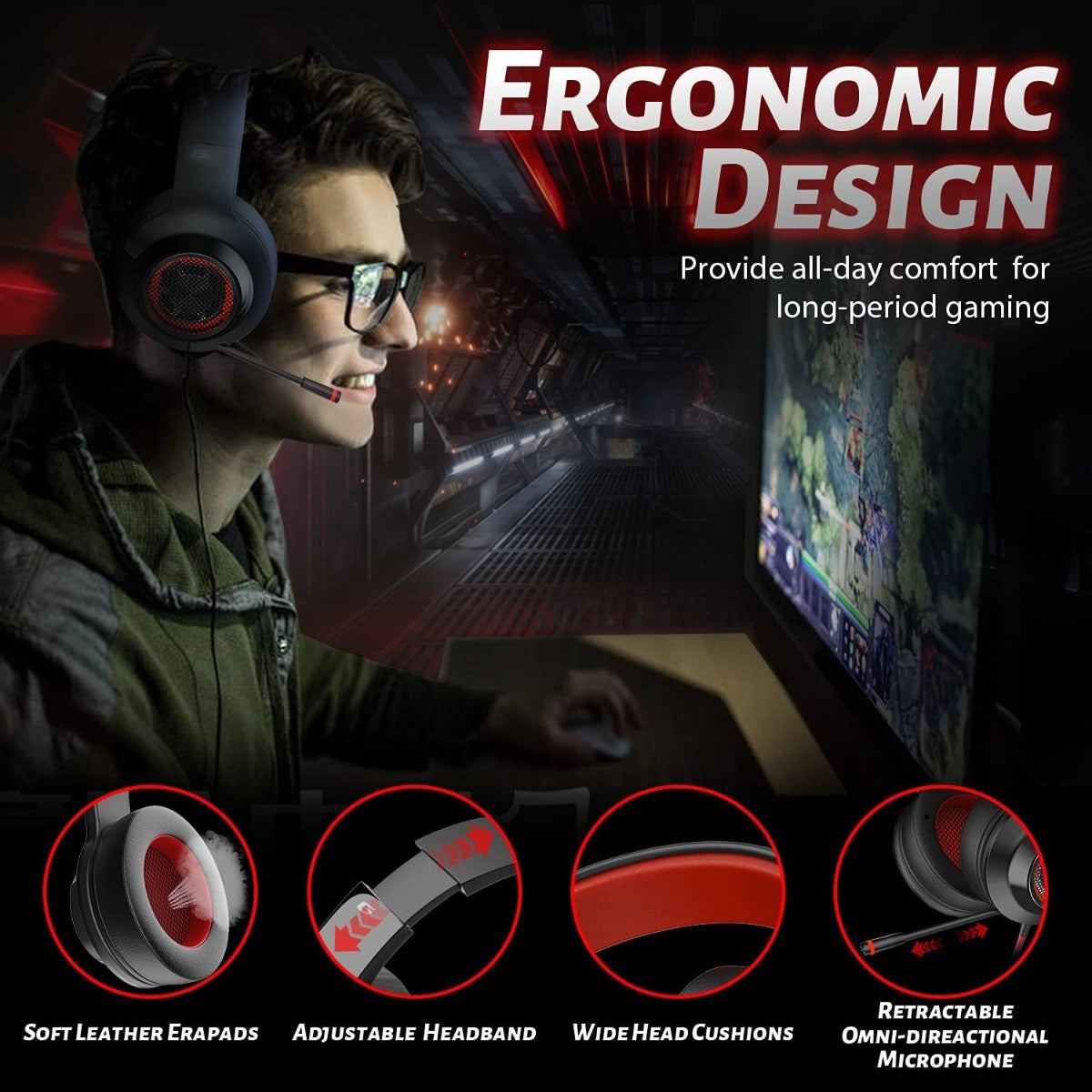EDIFIER HECATE G4SE Wired Gaming Headset with Vibration Driver - Black