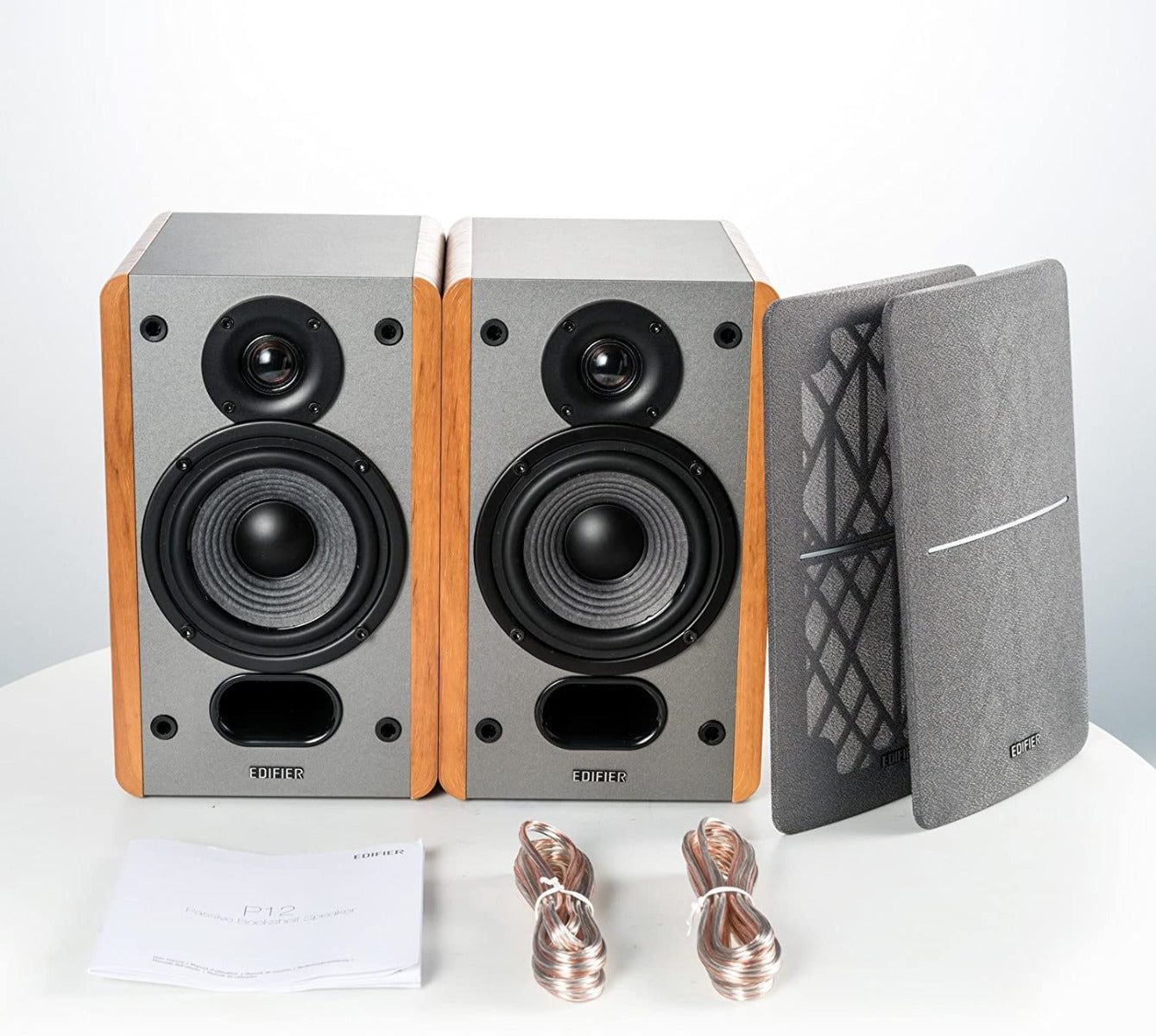 EDIFIER P12 Passive Bookshelf Speakers with Built-in Wall-Mount Bracket 