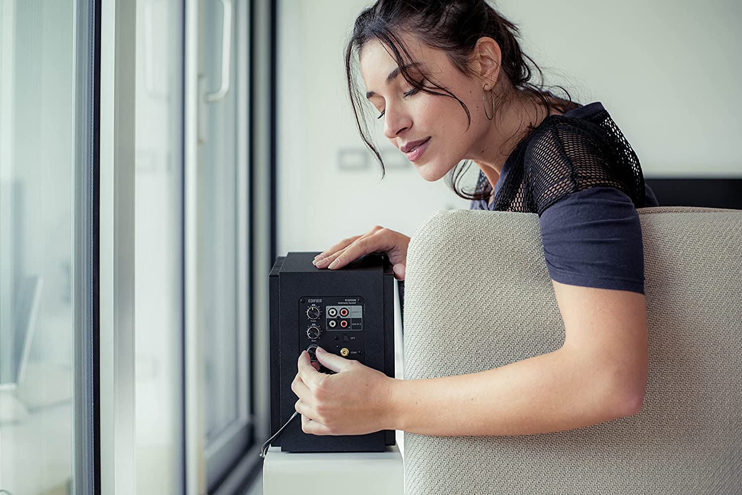 EDIFIER R1855DB Active Bluetooth Speakers with Subwoofer Output - Matt Black