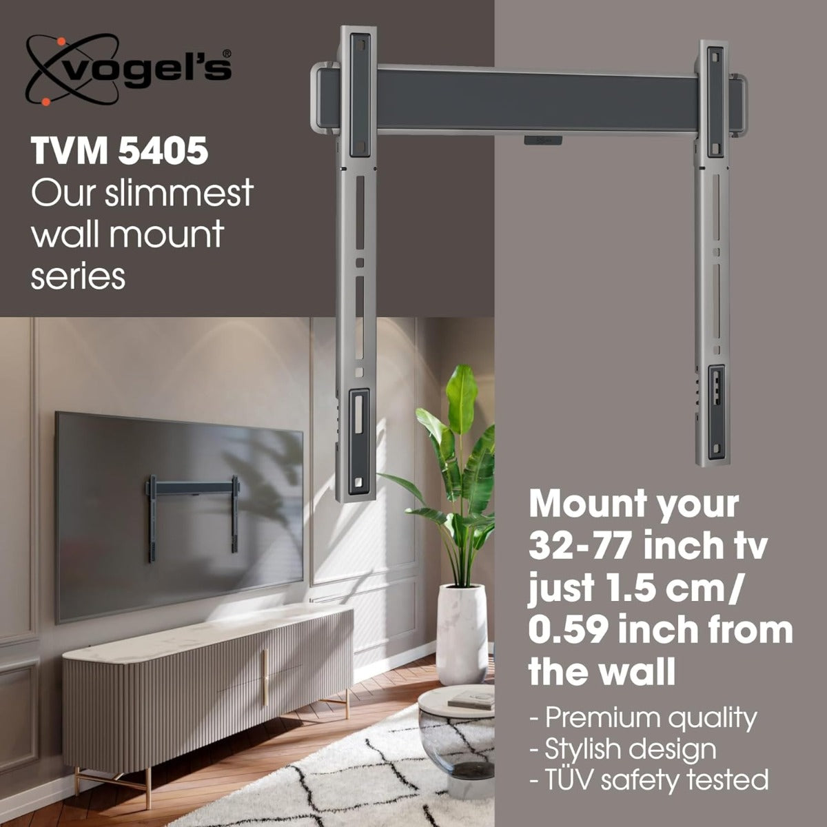 Vogels Elite TVM 5405 TV (32-77") Black Fixed TV Wall Bracket