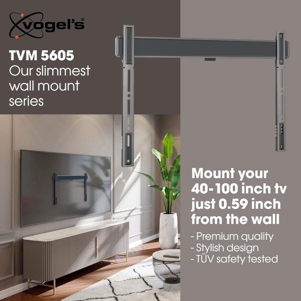 Vogels Elite TVM 5605 TV (40-100") Black Fixed TV Wall Bracket