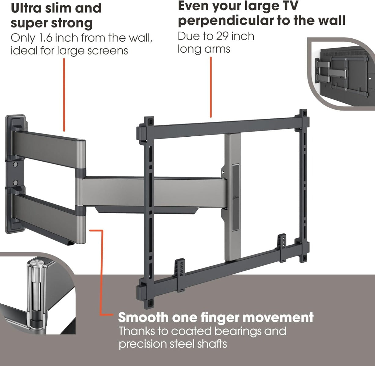 Vogels Elite TVM 5845 Black Full Motion Ultra-thin TV Wall Bracket