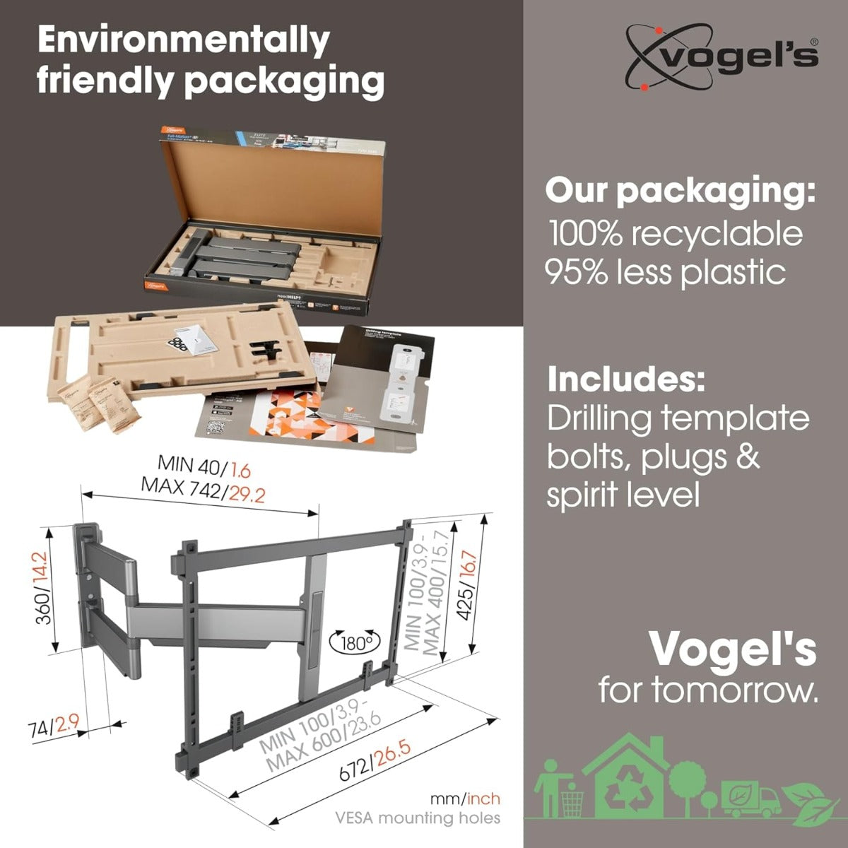 Vogels Elite TVM 5845 Black Full Motion Ultra-thin TV Wall Bracket