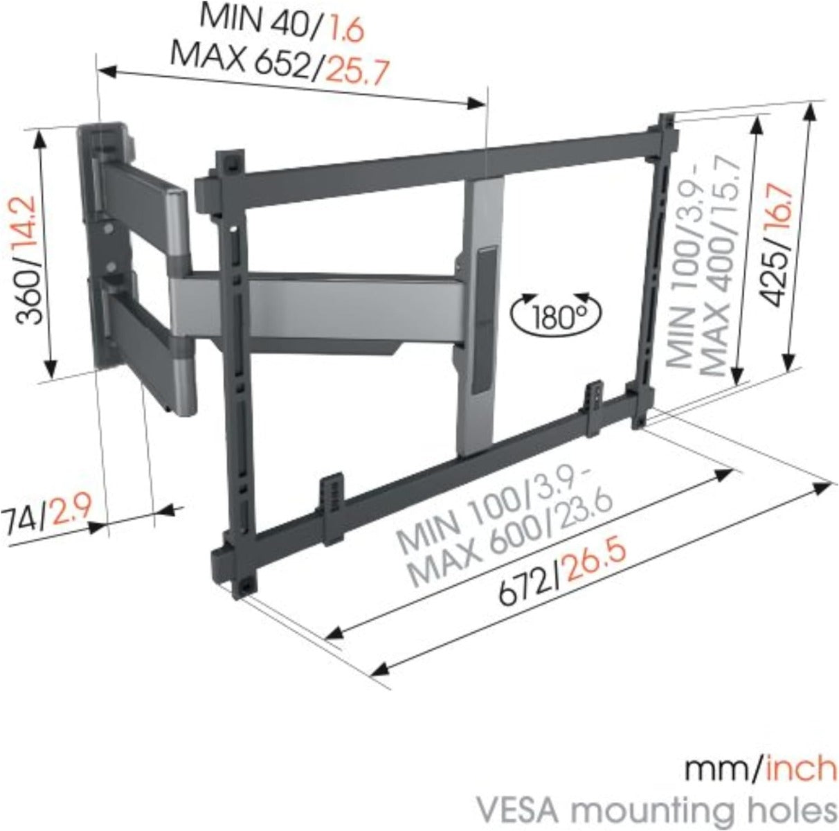 Vogels Elite TVM 5845 Black Full Motion Ultra-thin TV Wall Bracket
