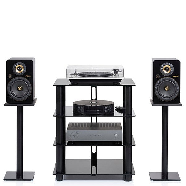 Norstone EPUR 4  HiFi 4 shelf TV/ HI-FI Stand in Black Satin Finish