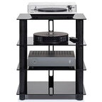 Norstone EPUR 4  HiFi 4 shelf TV/ HI-FI Stand in Black Satin Finish