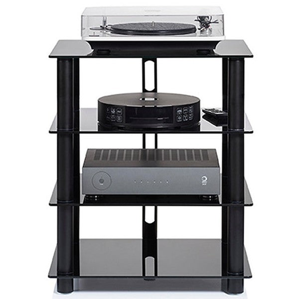 Norstone EPUR 4  HiFi 4 shelf TV/ HI-FI Stand in Black Satin Finish