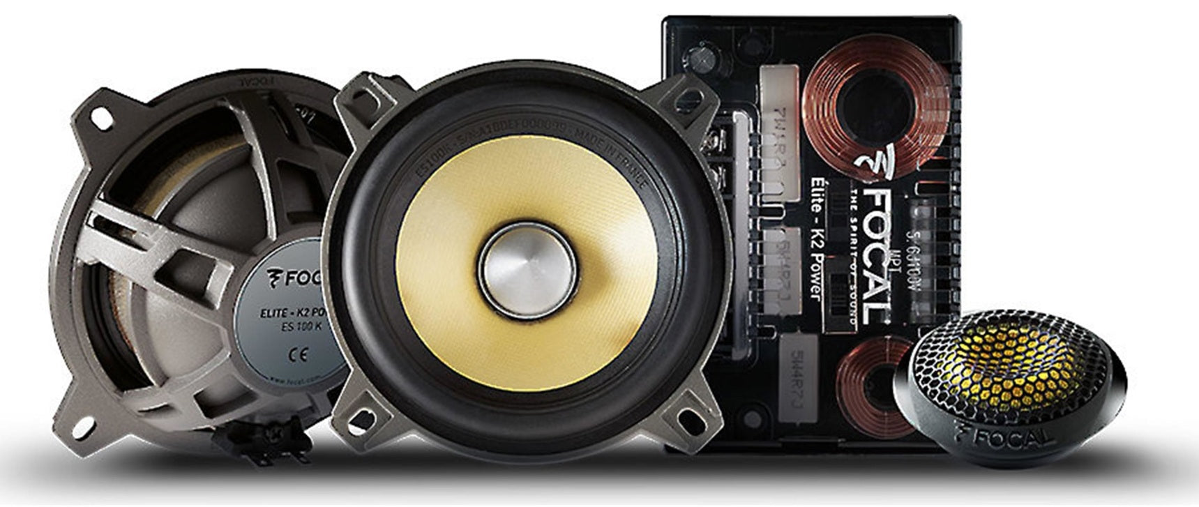 Focal ES100K ELITE K2 PERFORMANCE Series 2-way 100mm 4 inch 120w Component  Speakers