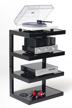 Norstone ESSE HiFi 4 shelf TV/ HI-FI Stand in Black / Black Finish