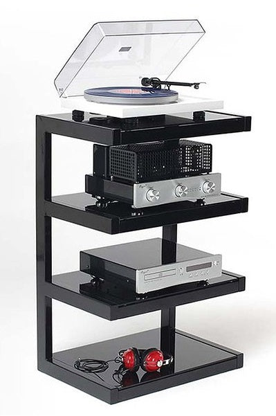Norstone ESSE HiFi 4 shelf TV/ HI-FI Stand in Black / Black Finish