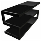 Norstone ESSEAVBK Esse “S” Shaped TV Stand / AV Rack 1100mm Black with Black Glass