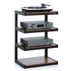 Norstone ESSE HiFi 4 shelf TV/ HI-FI Stand in Black/Walnut Finish