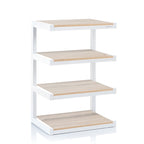 Norstone ESSE HiFi 4 shelf TV/ HI-FI Stand in White/Oak Finish