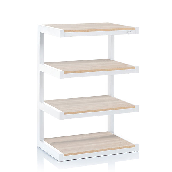 Norstone ESSE HiFi 4 shelf TV/ HI-FI Stand in White/Oak Finish