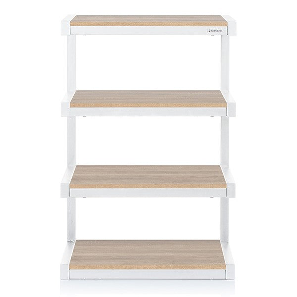 Norstone ESSE HiFi 4 shelf TV/ HI-FI Stand in White/Oak Finish