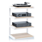 Norstone ESSE HiFi 4 shelf TV/ HI-FI Stand in White/Oak Finish