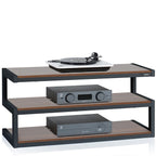 Norstone ESSEAVBW Esse “S” Shaped TV Stand / AV Rack 1100mm Black/Walnut with Walnut Veneer Shelves