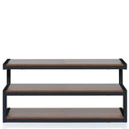 Norstone ESSEAVBW Esse “S” Shaped TV Stand / AV Rack 1100mm Black/Walnut with Walnut Veneer Shelves
