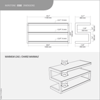 Norstone ESSEAVBW Esse “S” Shaped TV Stand / AV Rack 1100mm Black/Walnut with Walnut Veneer Shelves