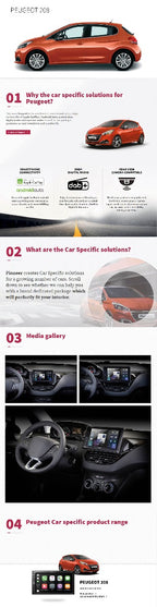 Pioneer SPH-EVO62DAB-208 Peugeot 208 / 2008  6.8" Multimedia Player with Bluetooth, DAB/DAB+, Spotify & Siri Eyes Free