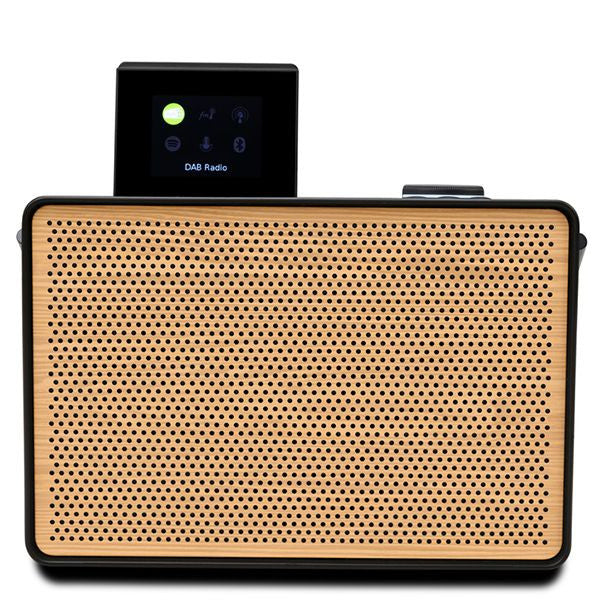 PURE Evoke Play Wood Edition DAB+, Bluetooth or FM Versatile Music System in Coffee Black