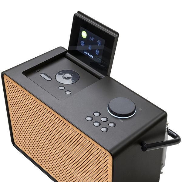 PURE Evoke Play Wood Edition DAB+, Bluetooth or FM Versatile Music System in Coffee Black