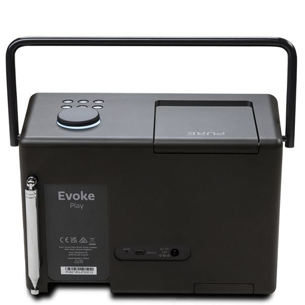 PURE Evoke Play Wood Edition DAB+, Bluetooth or FM Versatile Music System in Coffee Black