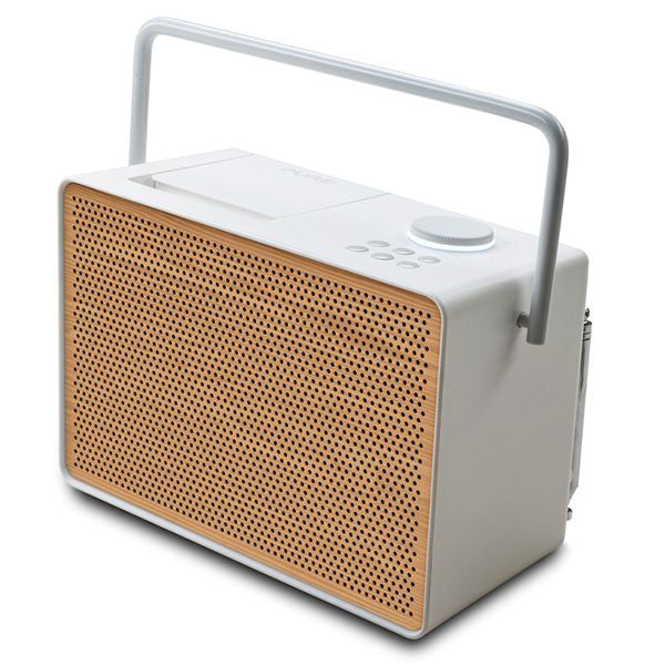 PURE Evoke Play Wood Edition DAB+, Bluetooth or FM Versatile Music System in Cotton White