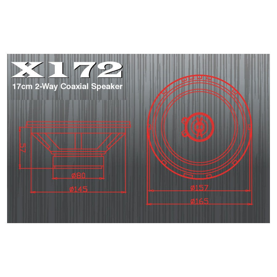 Excalibur X172 - 6.5" 17cm 2-Way Coaxial Speakers 800W Max Power