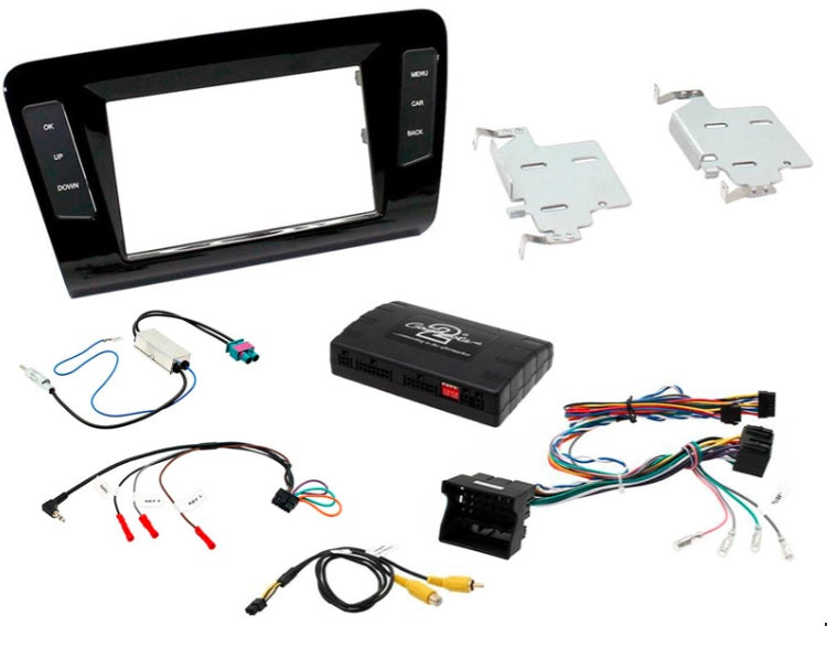 Skoda Octavia (2013-2017) complete stereo upgrade fitting kit (GLOSS BLACK) FK-558-G