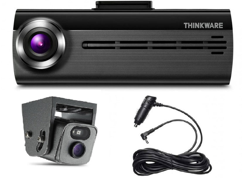 Thinkware F200 Dashcam with TW720EXT External Rear Camera Perfect for LCVs & HGVs, Car Charger