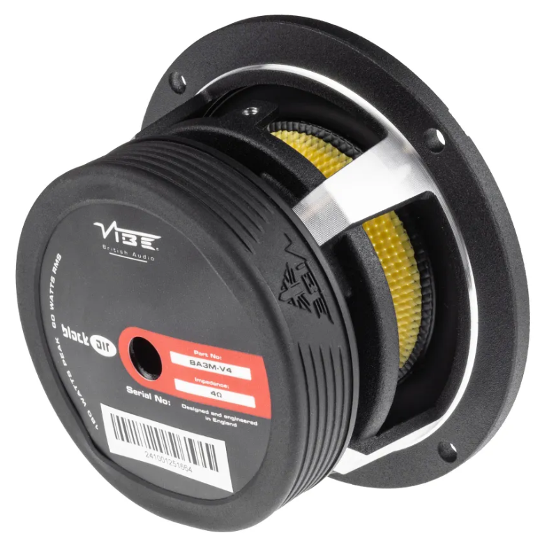 Vibe BA3M-V4 Blackair 180 Watts 3" inch 1 Way 4 Ohm Midrange Car Speaker Pair