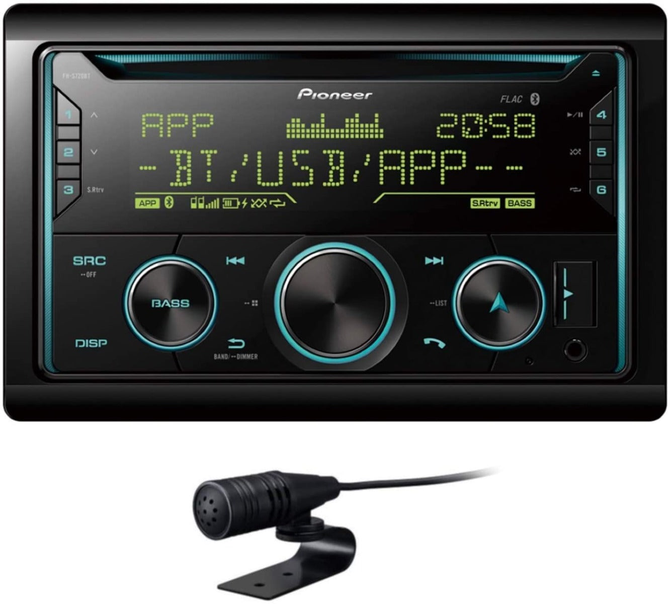 Pioneer FH-S720BT Double Din MP3 Spotify Bluetooth USB Android iPod iPhone