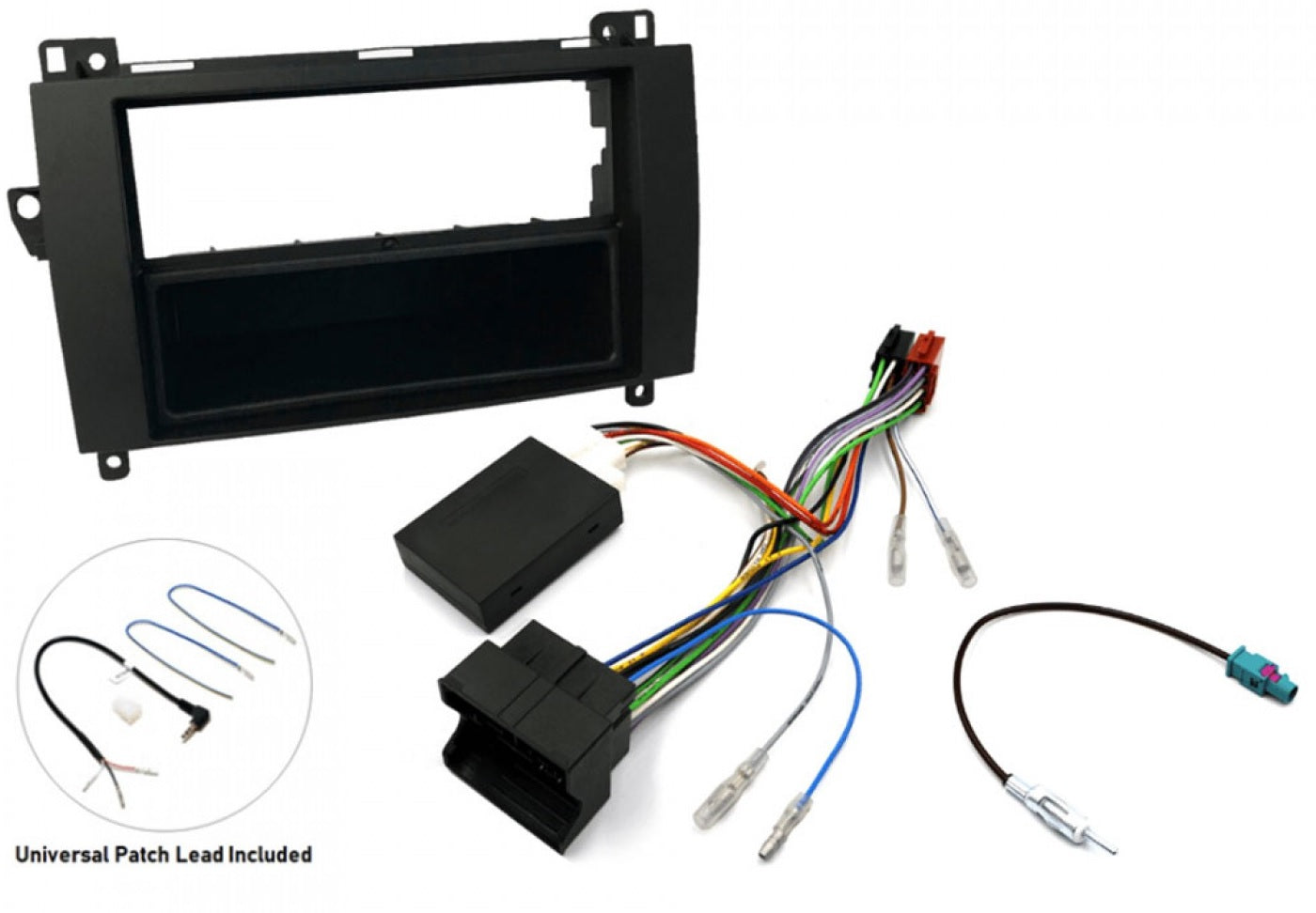 Mercedes A,B-Class (Comand APS NTG2.5) Single DIN stereo upgrade fitting kit with steering controls (QUADLOCK) FK-257-NTG2.5