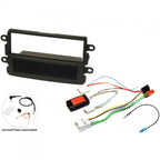 Dacia Duster, Dokker, Lodgy, Logan, Sandero Single DIN stereo fitting kit MATT BLACK (WITH SWC) FK-391-SWC